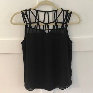 Slinky Black Cage Top